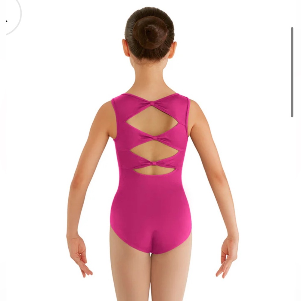 Bloch Child Bow Back Tank Leotard (CL8835) in Hot Pink